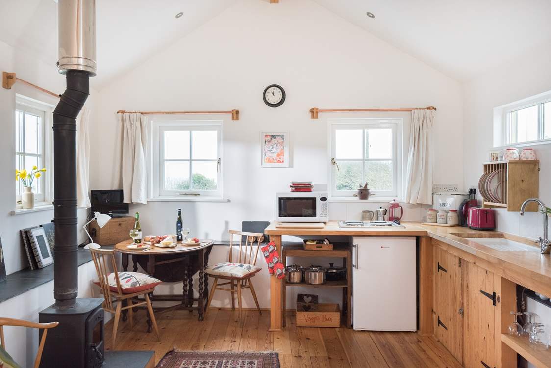 Vintage furniture mixes happily with handmade units.