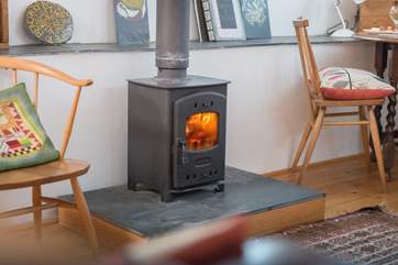 This little wood-burner will keep you snug and cosy.