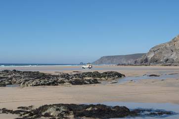 Porthtowan beach is just three miles away.