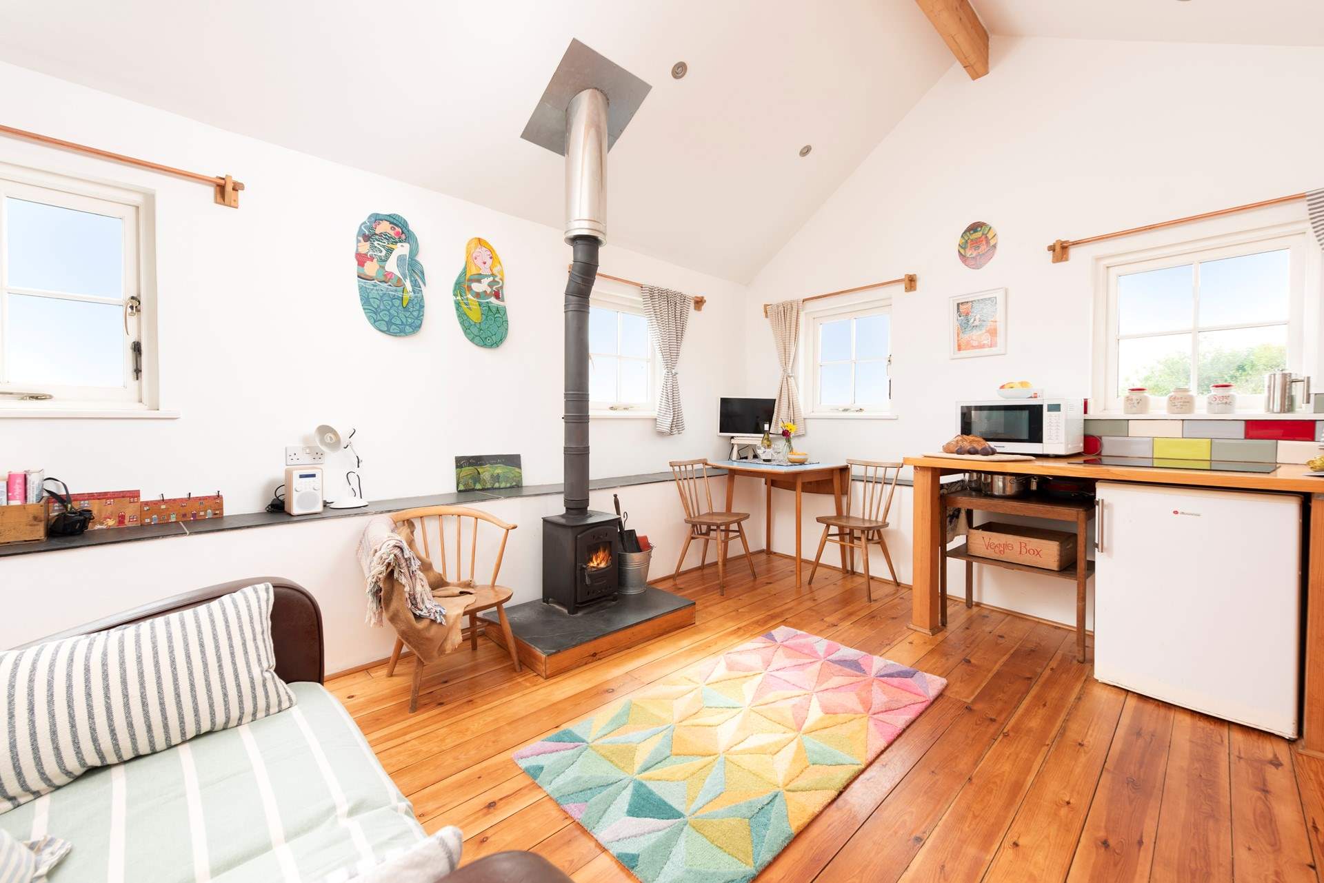The first floor open plan living-room, snug and cosy whatever the weather!
