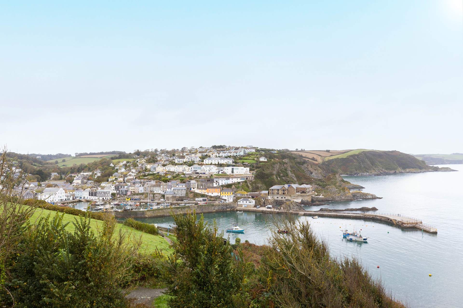 The view of Mevagissey from the side of the apartment.