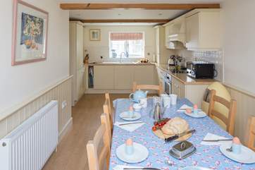 The kitchen/dining-room is a very sociable space.