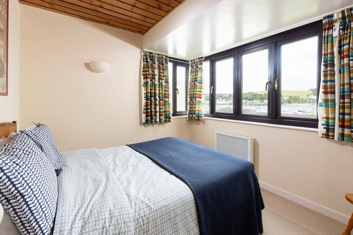 The main bedroom has the most tranquil outlook over Falmouth.