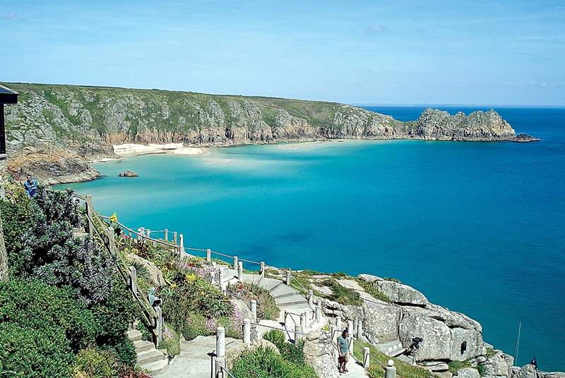 Porthcurno and the Minack Theatre approximately three miles away.