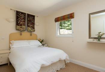 This is the other double bedroom, just as calming and comfortable as the master.