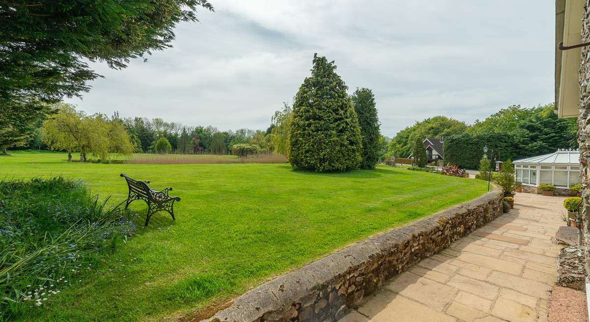 This is the view from the front of the Lodge - there are doors to the gardens from both the kitchen/dining-room and the living-room.