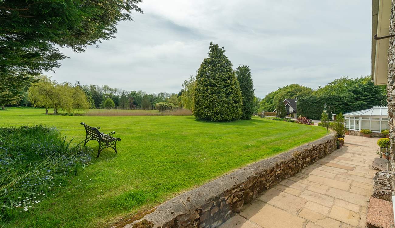 This is the view from the front of the Lodge - there are doors to the gardens from both the kitchen/dining-room and the living-room.