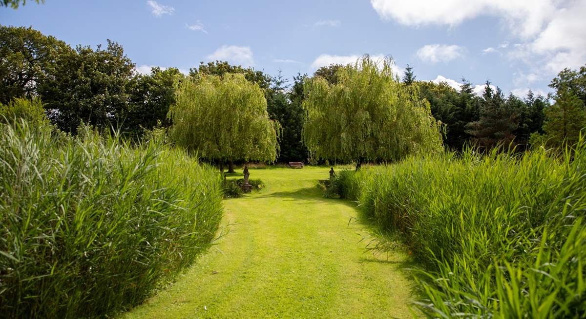 The gardens are bordered with trees, and there are ancient woodlands on the doorstep too.