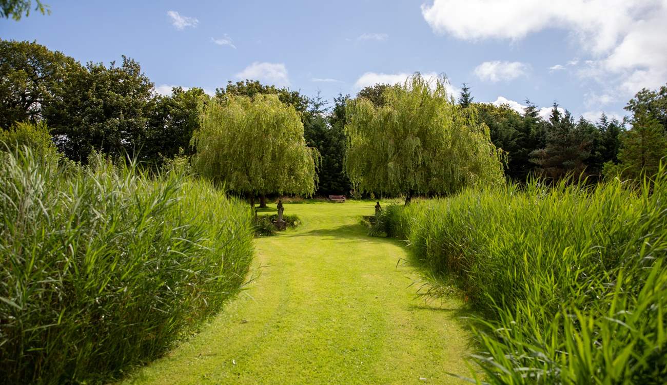 The gardens are bordered with trees, and there are ancient woodlands on the doorstep too.
