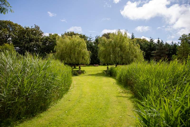 The gardens are bordered with trees, and there are ancient woodlands on the doorstep too.