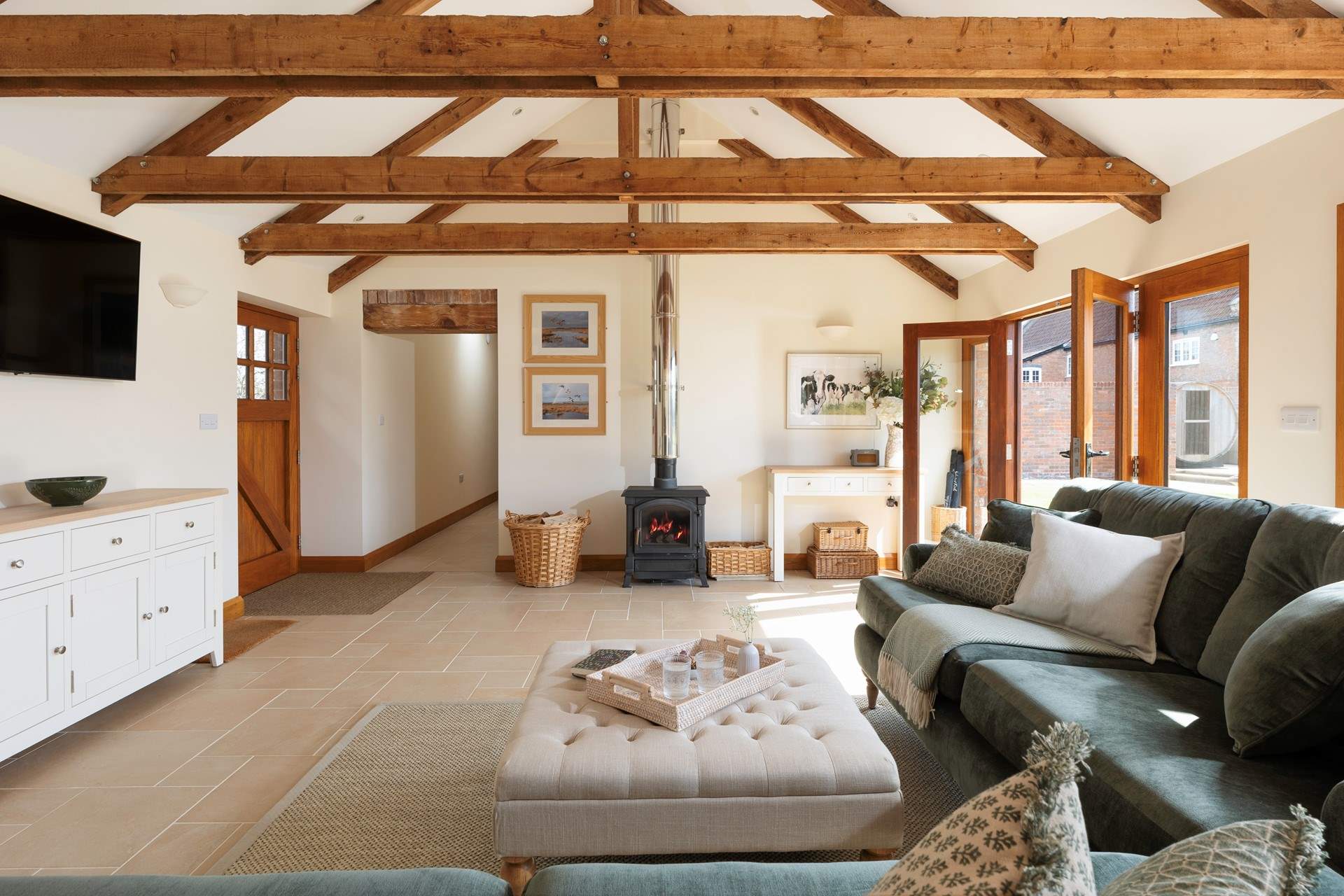 Cosy up in front of the woodburner.