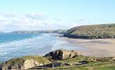 The huge beach and renowned surfing waves at Perranporth on the north coast, only 10 miles away. - Thumbnail Image