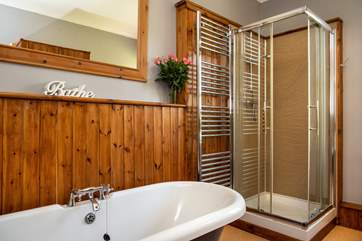 There is also a large shower to wash away your troubles.