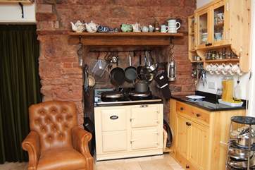 There is a warming electric Aga in the kitchen.