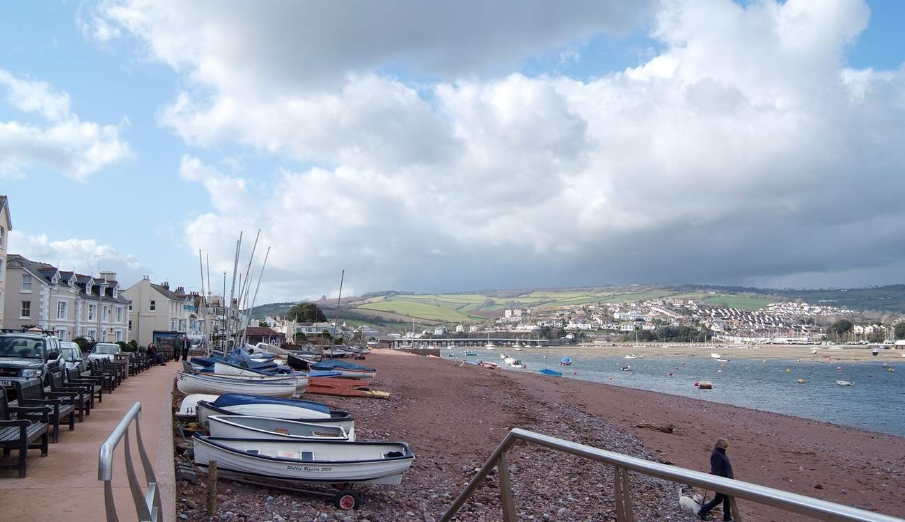 The beach is a stone's throw away.