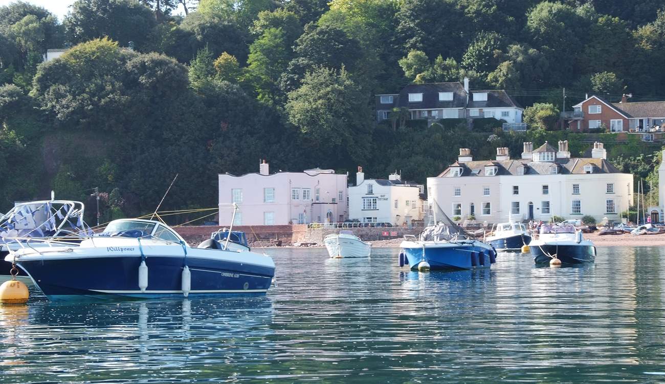 Bay Cottage (the detached middle property), from the water.