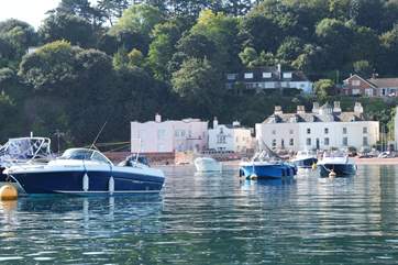 Bay Cottage (the detached middle property), from the water.