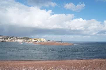 Teignmouth is on the far side of the estuary.