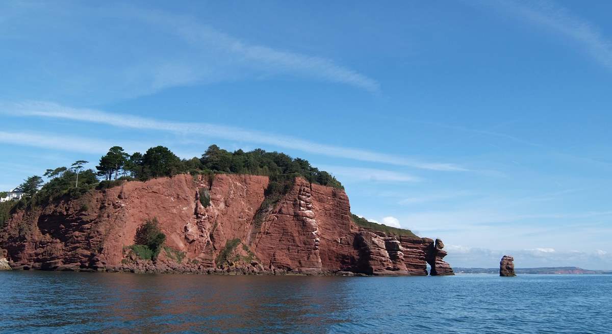 Spectacular cliffs along the coast.