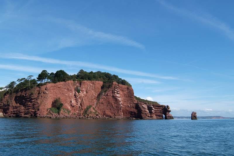 Spectacular cliffs along the coast.