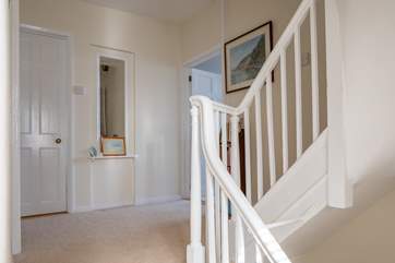 The first floor hallway which connects the sitting-room, twin pod bunk-room and the family bathroom.