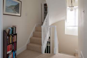 Going up! These stairs lead off the first floor landing and take you up to bedroom three and it's amazing vantage point over Shaldon and out to sea.