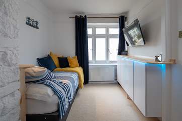 Looking back at the single bed in bedroom two.