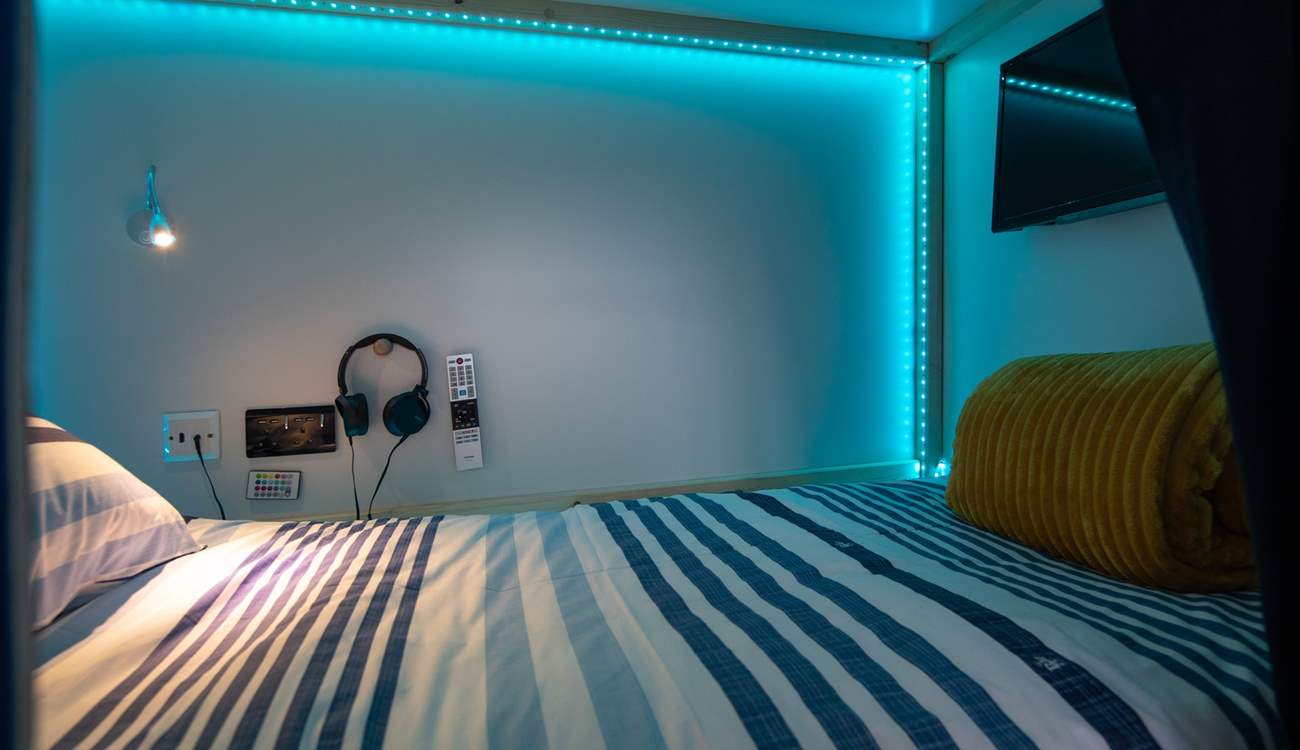 Inside a pod you will find all the entertainment you could ever wish for. 