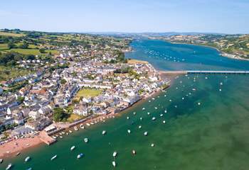 An aerial view of the very pretty Shaldon.