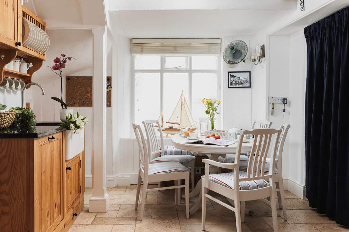 Gather everyone around the table to chat about the day ahead.