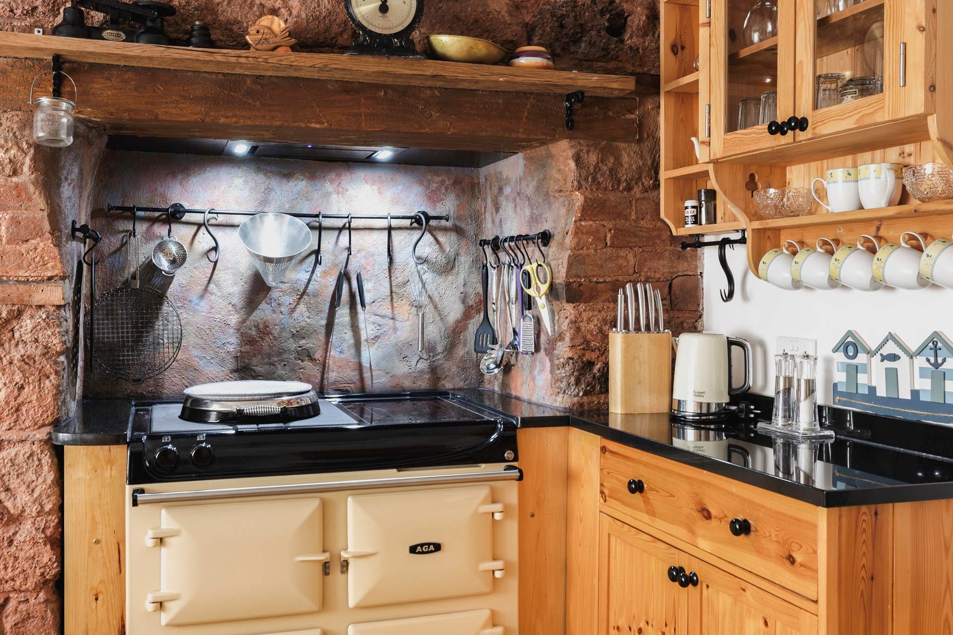 The kitchen has a fabulous electric AGA.