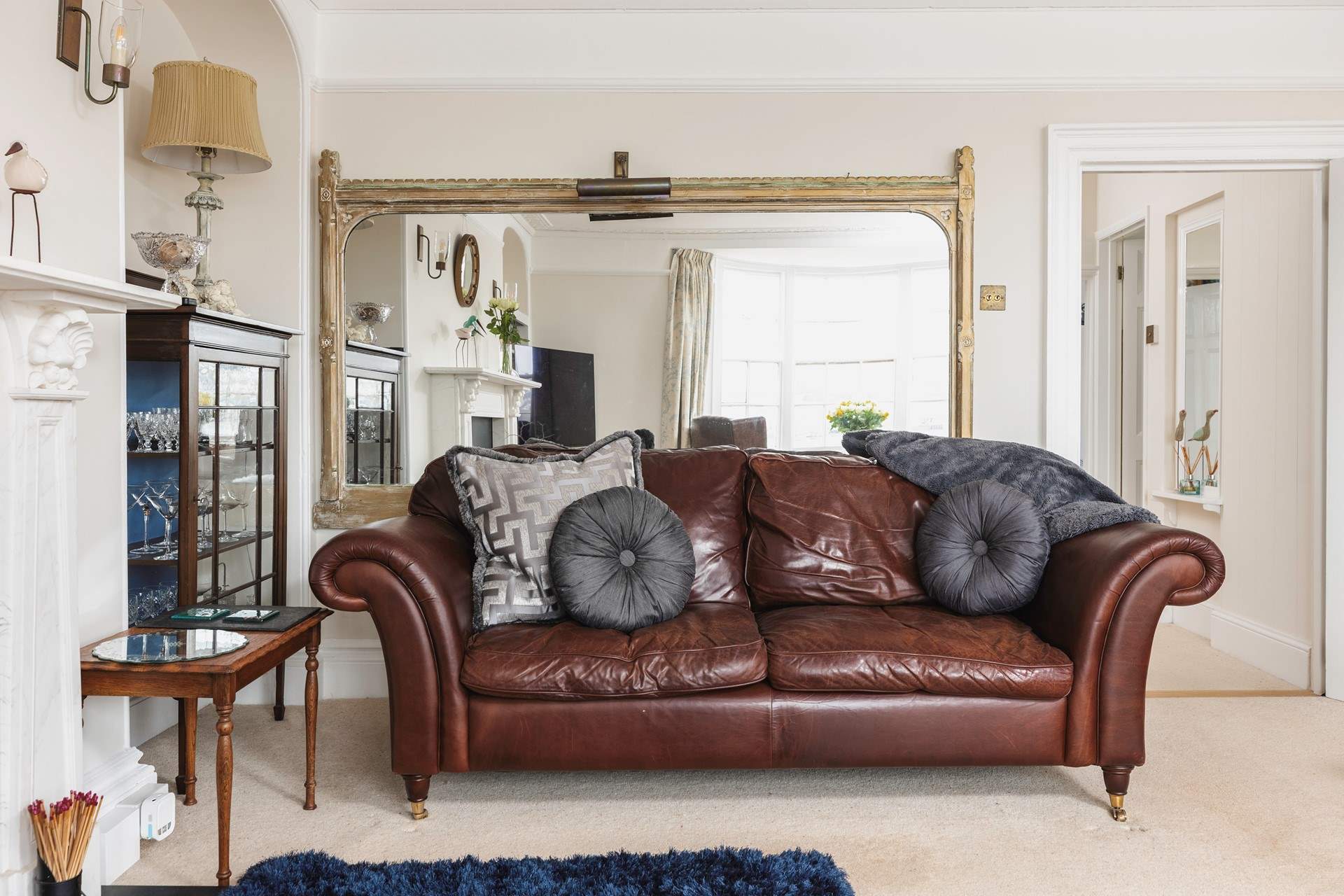 The first floor sitting-room is elegantly styled.