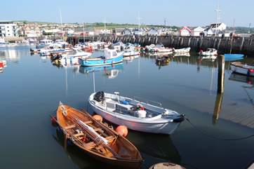 The harbour at West Bay is an easy drive due south from Mosterton via Beaminster and Bridport, both also well worth a visit.