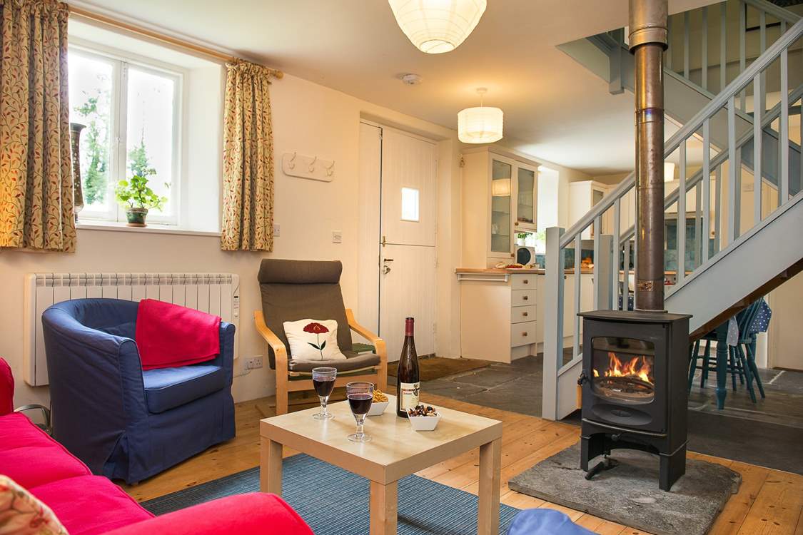 The wood-burner keeps the cottage warm and cosy making this a perfect retreat all year round.