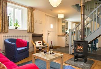 The wood-burner keeps the cottage warm and cosy making this a perfect retreat all year round.