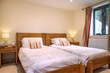The twin bedroom at the back of the property is sheltered from the winter storms (Bedroom 2).