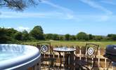 Meadow's private hot tub enclosure, with lovely views across the meadow and beyond. (Please note there is an additional charge for the hot tub). - Thumbnail Image