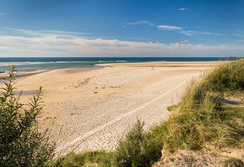 Long stretches of golden sand at Hayle.