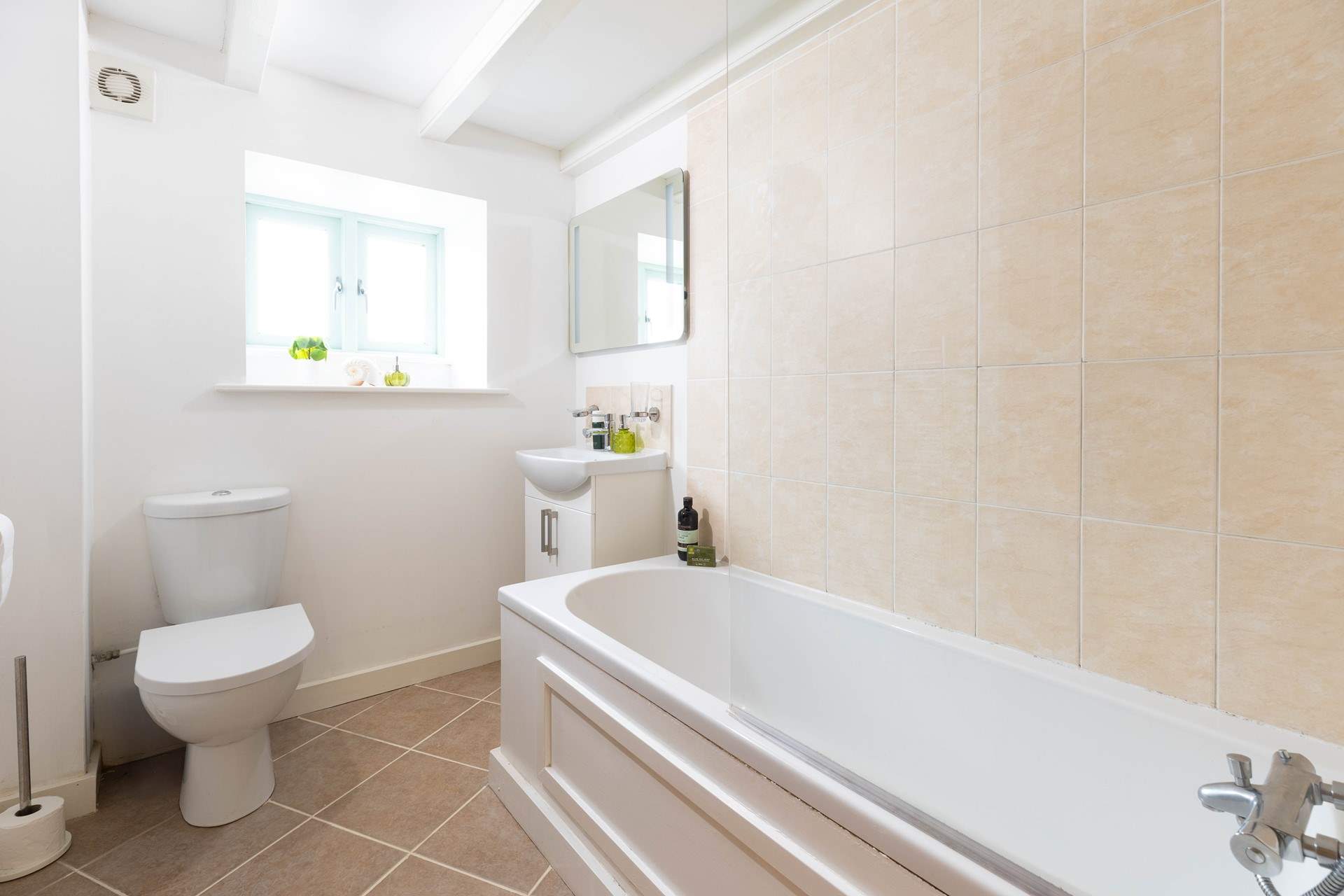 The bathroom situated on the ground floor.