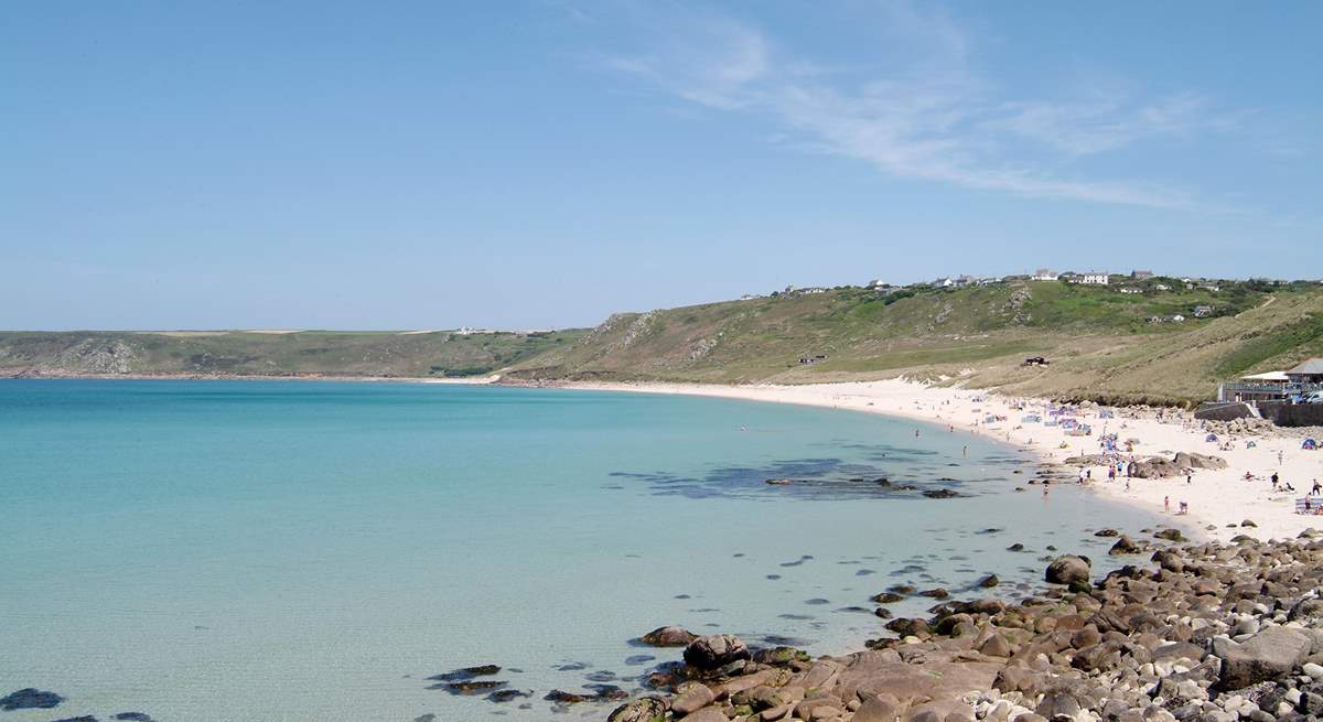 Lovely Sennen Cove is great for surfing.