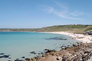 Lovely Sennen Cove is great for surfing.