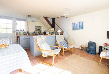 Light the cosy wood-burner on chillier evenings.