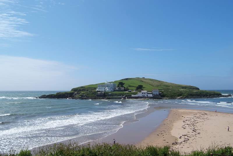 Spring Tide is found in Bigbury-on-Sea up above the beach and Burgh Island.