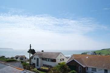 The view from the first floor balcony looking along the coast towards Bolt Tail.