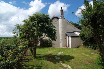 The very private garden provides plenty of space for children to play.