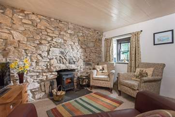 The sitting-room's little wood-burner is amazingly efficient, perfect for those cooler evenings.