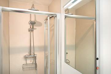 The en suite shower-room with a fabulous drench-head shower.
