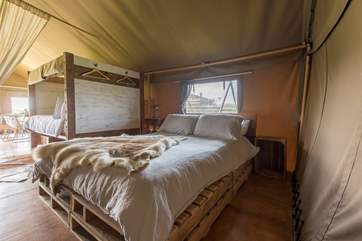 A cosy bed to return to after a day of exploring.