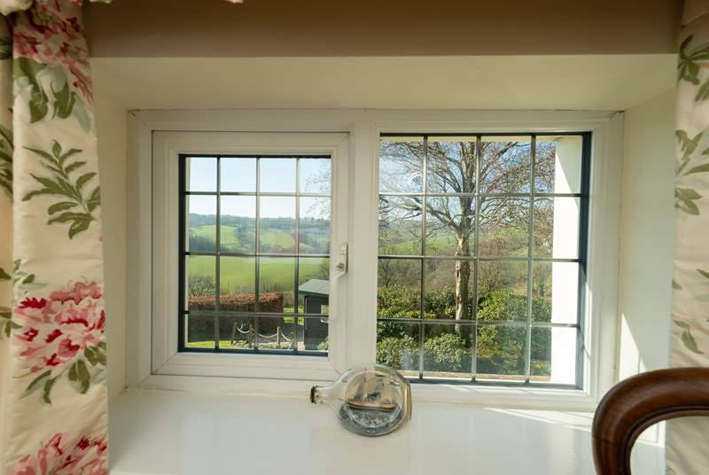 You can see the summerhouse overlooking the valley from the bedroom window.