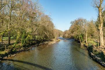The River Exe is at the bottom of the steep valley.